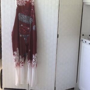 Elegant Red and White Jumpsuit  NWOT #588